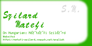 szilard matefi business card